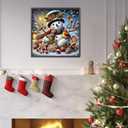 JJBSWYMT Christmas Diamond Art Kits for Adults,5D Winter Snowman Diamond Painting Kits for Adults Beginners, DIY Full Drill Diamond Painting Gem Art and Crafts, Home Wall Decor 14x14 Inch