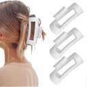 Fashion Hair Clips, Cloud Hair Pins for Women, 3.9 inch Hair Claw Clip for Thick/Fine/Thin/Curly Hairstyle, White 3 Pack