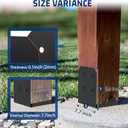 8x8 Post Base Brackets 4-Pack (7.5x7.5in Actual) - Heavy Duty Deck Post Anchor for Pergola, Gazebo, Playset - Black Powder Coated Steel with Standoff