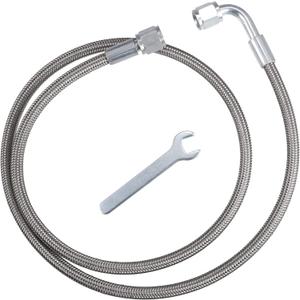 X AUTOHAUX 4AN Turbo Oil Feed Line 36" Turbo Feed Line Length Stainless Steel Braided AN4 90 Degree Straight Hose End Remote Turbocharger Oil Drain Return Line Kit