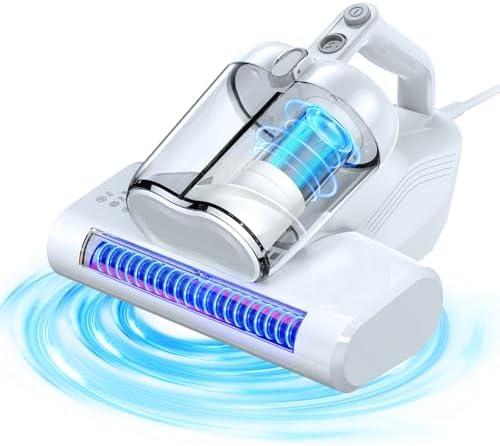 JPHYLL Mattress Vacuum Cleaner, 16Kpa Bed Vacuum Cleaner with 253.7nm UV-C Light & 40000 RPM/Min Brushroll Rotation & Heating Tech, Widened Suction Port(Corded, 600W)