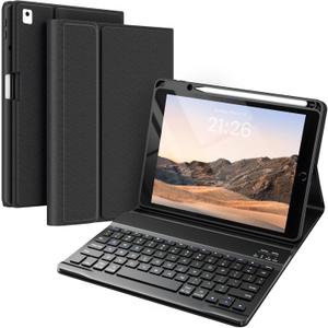 BLUTLOTUS Keyboard Case for iPad 9th/8th/7th Generation 10.2 inch, 10.5-inch Case with Keyboard & Pencil Holder,iPad Air 3 2019, Removable Wireless Keyboard Smart Folio Tablet Cover(Black)