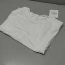 Tankaneo Womens Oversized T-Shirts Cropped Summer Casual Short Sleeve Loose Fit Tee Tops, White Size L