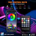 Jushope Interior Car LED Strip Lights with Wireless APP and Remote Control, RGB 5 in 1 Ambient Lighting Kits with 236 inches Fiber Optic, 16 Million Colors Car Neon Lights, Sync to Music