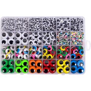 1620pcs Googly Wiggle Eyes Self-Adhesive, for Craft Sticker Eyes Multi Colors and Sizes for DIY by ZZYI