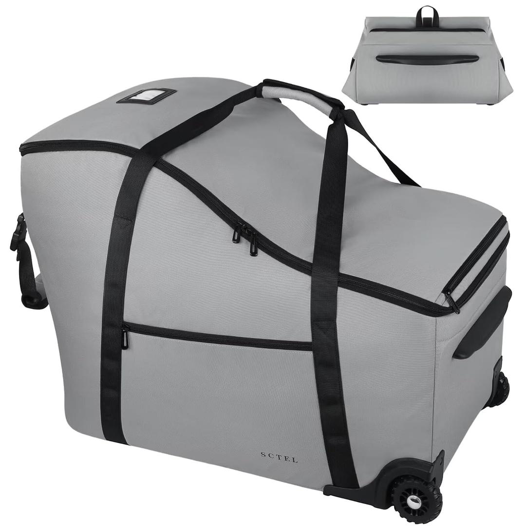 Car Seat Bags for Air Travel Fit Chicco Keyfit 35 and Anti-rebound Bar Base, Fit Doona Car Seat Stroller and Base, Nuna Pipa Travel Bag, Infant Car Seat Bag, Doona Travel Bag (Grey)