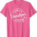 Family Vacation 2025 Funny Trip T-Shirt (Small, Pink)