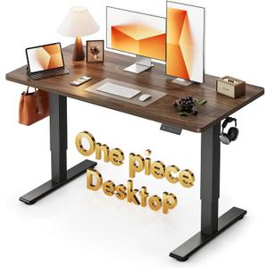 CubiCubi 48 x 24 Electric One-Piece Standing Desk, Dark Walnut