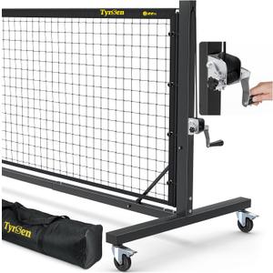 Pro Pickleball Net Hand Winch Tension System, 22ft Tournament-Grade, Anti-Sag, Locking Wheels, Heavy-Duty Frame, Easy Setup, Portable & Carry Bag Included