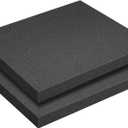 2 Pcs Black Polyurethane Foam Sheet- 16 x 12 x 1.5 Inch Cuttable Foam Inserts for Cases- Packing Foams Pads for Toolbox Camera Storage and Crafts