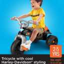 Fisher-Price Toddler Tricycle Harley-Davidson Tough Trike, Toy Bike with Handlebar Grips & Storage for Outdoor Play Kids Ages 2+ Years 