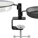 Deck Bird Feeder and Bath Platform Birdseed Tray Railing Handrail Mount Metal Feeder and Water Bowl for Wildbird Feeding