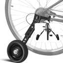 Adjustable Bicycle Training Wheels for Adults, Fit 24" to 28" Bikes, Steel Construction, Black, 2 Pair - Safe and Stable Learning Training Wheels