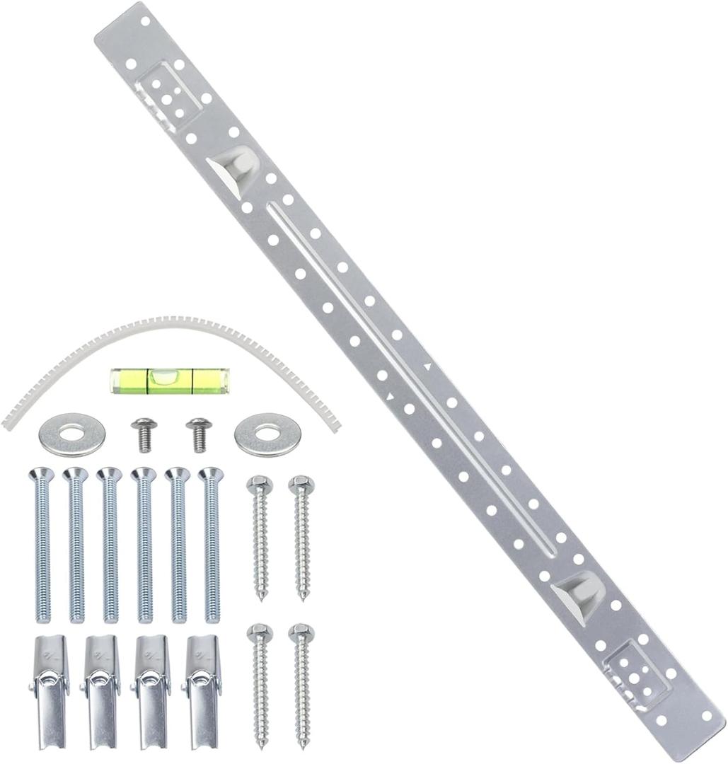 W11025649 Microwave Mounting Bracket Kit Compatible with Whirlpool Microwave Wall Mount Plate with Hardware Screws Bolts Kit Replace 4545957,AP6245752,PS12074431,W10440498,W10245177 (W11025649 with Hardware Screws Bolts Kit)
