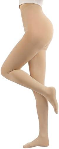 Compression Pantyhose Stockings for Women Men, 20-30 mmHg Medical Graduated Support Opaque Closed Toe Hose Tights XXL