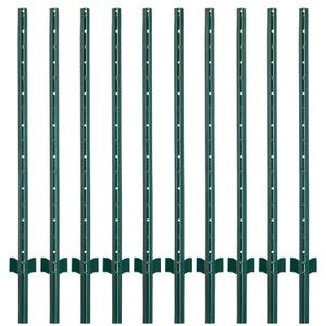 Fence 4.8 Feet Posts Sturdy Duty Metal Fence Post, Pack of 10, No Dig Garden U Post for Wire Fencing Steel Post for Yard, Outdoor Wire (4.8 Feet)