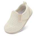 FEETCITY Baby Sneakers Boys Girls Slip On Shoes First Walking Crib Shoes 18-24 Months Infant Beige
