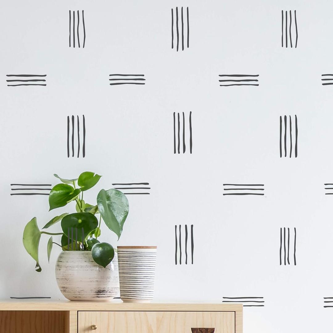 STENCILIT Stripes Wall Stencil for Painting - XL Stencil 24x39.4 in, Geometric Wall Stencils for Painting Large Pattern, Large Wall Stencils