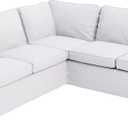 Custom Slipcover Replacement Cover Only, Cotton Ektorp 2 2 Sofa Replacement Cover is Custom Made for IKEA Ektorp Corner Or Sectional Sofa Slipcover, 1 Sofa Cover + 11 Cushion Covers (Pure White)