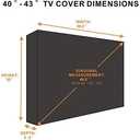 Outdoor TV Cover 40 to 43 inches, Waterproof and Weatherproof, Fits Up to 39.5''W x 25''H for Outside Flat Screen TV
