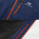 NORDIC OUTLAND Rain Jacket Men,Waterproof Breathable Long Raincoat with Hood Mesh Lining,Windbreaker for outdoor activities (Blue, M)