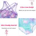 Idgreatim 5-10 Years Gymnastics Leotards for Girls Shiny tumbling outfits with Shorts Unitards Biketards (8-9 Years, Pink White)