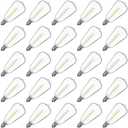 VISTERLITE ST38 LED String Light Bulbs, 1.5 Inches Shatterproof LED Replacement Bulbs for Outdoor String Lights, 1Watt Equvanlent to 7Watt Incandescant Bulbs, E12 Screw Base, Warm White, 25Pack