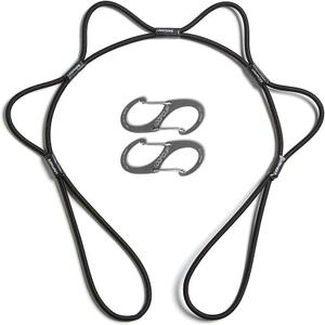 LoopRope 3ft Heavy Duty Bungee Cord with Hooks – Patented Adjustable Multi-Loop Tie Down System with Carabiners for Truck Bed, Trailer, ATV, RV, Knot-Free–Outdoor Accessory, Includes Carabiners-Black