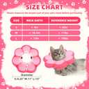 PUPTECK Cat Cone Collar Soft, Adjustable Protective Recovery Flower Collar Alternative, Comfortable Elizabethan Cat Collar Lightweight Stop Licking Neck Cone for Cats After Surgery, Pink, M