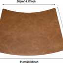 Leather Round Table Washable Placemats, Thick Faux Leather Heat Resistant Wedge Table Placemat, Waterproof Non-Slip Easy to Clean Place mat for Kitchen Coffee Dining Room Table Set of 4