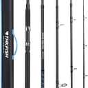 THKFISH 4 Piece/5 Piece Saltwater Travel Rod, Heavy Spinning Fishing Rod Portable Travel Surf Rod Carbon Fiber Saltwater Boat Fishing Rod 69/79/89 with Case Bag for Seawater Fish