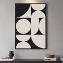 Framed Black and White Abstract Wall Art, Large Modern Canvas Prints Paintings Artwor for Walls, Minimalist Geometric Pictures for Living Room, Bedroom, Dining Room, Entryway Wall Decor 24x36 In