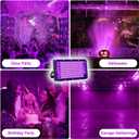 Black Light, 100W Outdoor Blacklight with Plug, 2 Pack Durable Black Lights for Glow Party, Dance, Halloween Decor, Fluorescent Body Painting and Stage Lighting