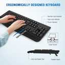 Wireless Keyboard and Mouse Combo, Full-Sized 2.4GHz Wireless Keyboard with Comfortable Palm Rest and Optical Wireless Mouse for Windows, Mac OS PC/Desktops/Computer/Laptops (Black)