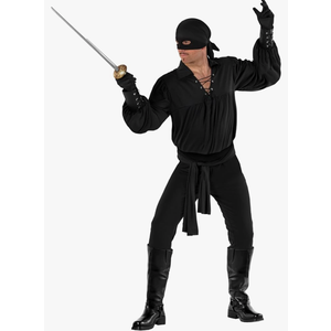 Morph Masked Vigilante Costume Men El Legend Hero Outfit with Black Hat and Mask for Adults, M