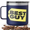 Dad Coffee Mug - BEST GUY Travel Mug 14oz Insulated Stainless Steel - Gift Idea for Fathers Day, Dad's Birthday, Valentines, Christmas Stocking Stuffers, White Elephant, Funny Mugs for Men, Dad Gifts