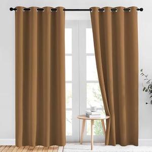 Brown 2Pcs Curtains, Size 62"x84"