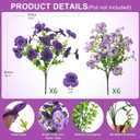 INQCMY Fake Artificial Pansy Flowers for Outdoor, Faux Silk Pansies Flower 12 Pcs Spring Summer Decoration, UV Resistant Fake Plants for Outside Planter Porch Yard Patio Home Decor(Double Purple)