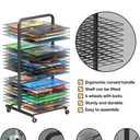 Art Drying Rack with 40 Removable Shelves, Mobile Metal Paint Drying Stand with Lockable Wheels, Functional Canvas Rack Art Storage for Artwork in Classrooms, Art Studios and Schools, Black
