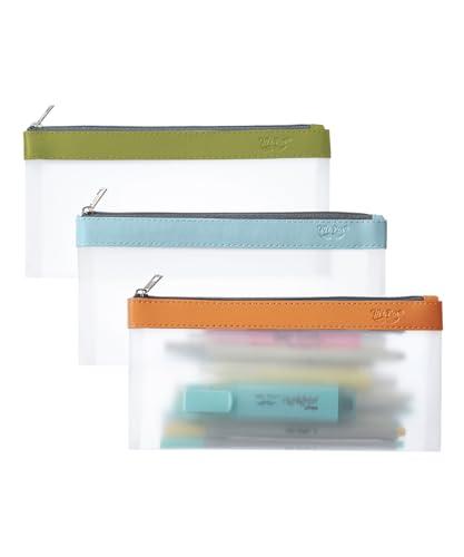 Mr. Pen- Clear Pencil Pouch, 3 Pack, Earthy, Pencil Bags, Clear Makeup Pouch