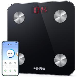 RENPHO Scale for Body Weight, Digital Weighing Elis Scales with Body Fat, FSA/HSA Eligible Smart Bluetooth Body Fat Measurement Device, Body Composition Monitor with Smart App, 396lbs (10.2"/260mm)