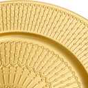 DEAYOU 12 Pack Gold Charger Plate, 13 Inch Beaded Chargers for Dinner Plates, Plastic Reusable Round Charger Platters for Wedding, Table Setting, Serving, Party, Decoration, Event, Holiday