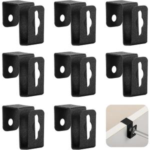 Hicarer 8 Pcs Metal Hanging File Bracket Clips Storage Hanging Filing Cabinet Rail Clips Metal Divider Fits 1/2" Drawer Side for File Cabinets Storage (Black)