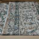 9x12 Washable Area Rug Green Brown Vintage Non Slip Soft Low Pile Rug for Living Room Bedroom Dining Room Office Distressed Oriental Indoor Large Throw Carpet for Home Decor