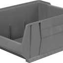 Akro-Mils 30289 Super-Size AkroBins Plastic Storage Bins, Space-Saving Stackable Bins for Garage, Classroom, Warehouse Organization, 24" L x 18" W x 12" H, Grey, 1-Pack