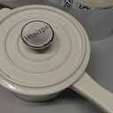 Enameled Cast Iron Dutch Oven Pot with Lid, 3 Quart Shallow Dutch Oven, Oven Safe up to 500 F, Suitable for Bread Baking, Braising, Roasting, Stews, White