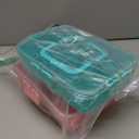 2 Pcs Snack Box Container for Kids - Adjustable 12-Compartment Snack Containers, Reusable Bento Box, Dishwasher Safe, BPA-Free, Perfect for School, Travel, Camping & Picnic, Pink & Green (Medium)