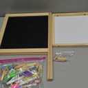 Tabletop Painting Wooden Art Easel for Kids - 4-in-1 Double-Sided Drawing Board for Toddlers 2-4, Chalkboard & Dry Whiteboard with Markers, Eraser, Magnetic Letters/Numbers & Flashcards