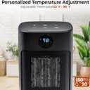 Comfort Zone 1500W Oscillating Desktop Heater Portable Ceramic Space Heater with Remote, Digital Thermostat (50F-90F), ECO Mode, 12-Hour Timer, Child Lock & Stay-Cool Housing Black