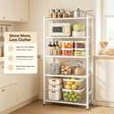 Tujurich Storage Shelves, 5-Tier Metal Shelving Unit with 120 lbs Per Shelf, Leveling Feet, Storage Rack for Garage, Kitchen, Pantry, Closet, 24" x 12.2" x 61.1", White
